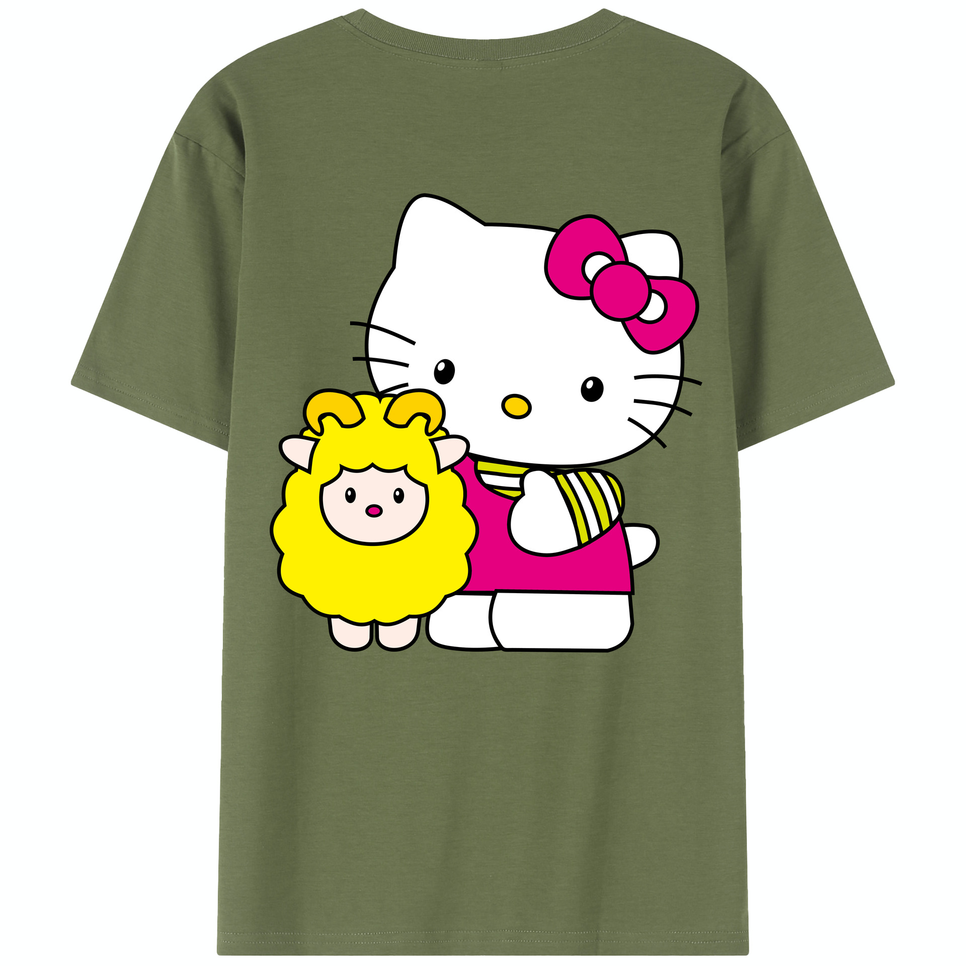 （画像用） Hello Kitty ハローキティ 綿100％半袖Tシャツ（背面プリント）